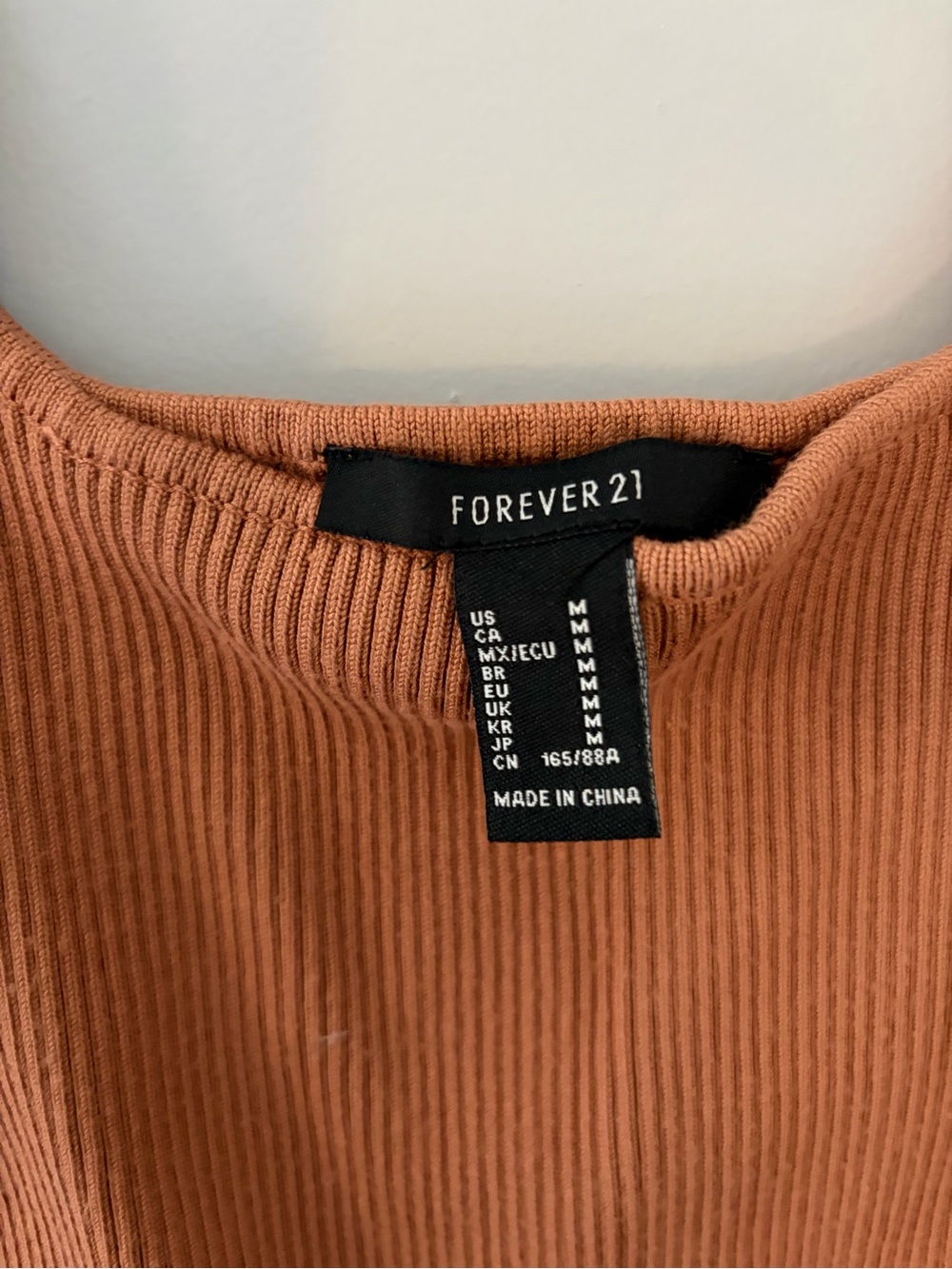 Forever 21 Ribbed Square-Neck Tank Top - Rust Orange - Picture 3 of 3